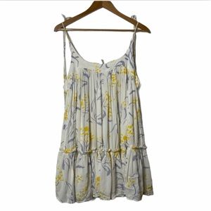 NEW Free People White Floral Layered Mini Dress